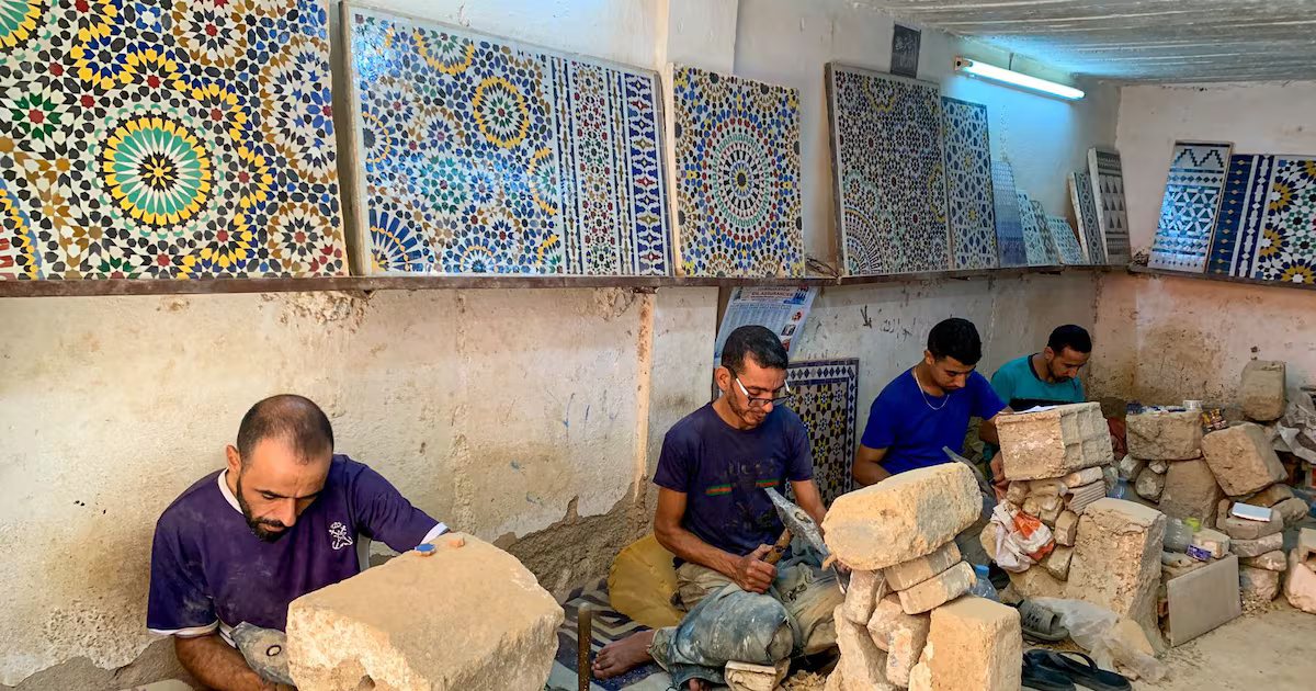 Zellige artisan workshop